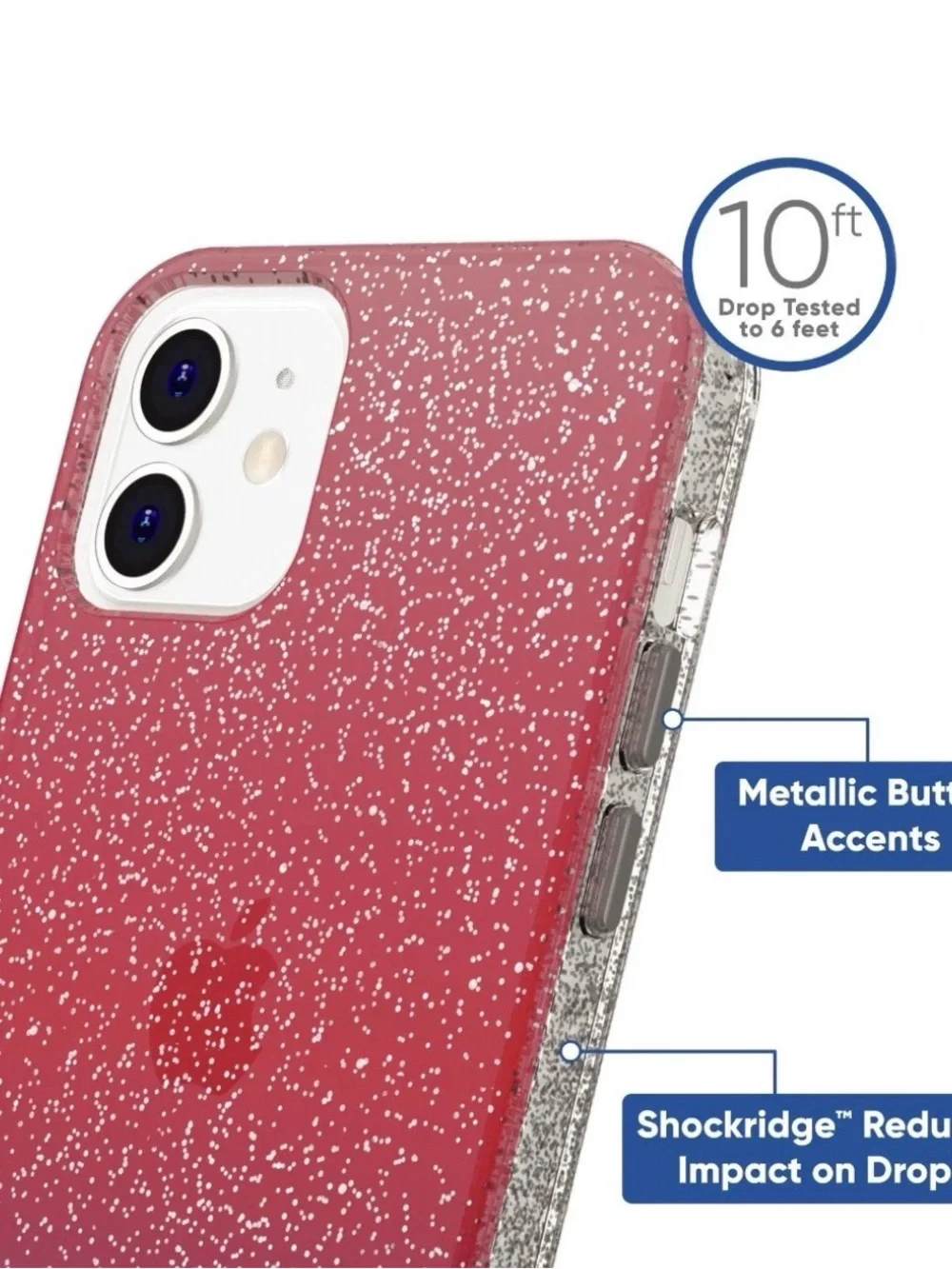 onn Purple and Pink Glitter Ombre Phone Case for iPhone 12/12Pro NEW